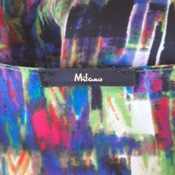 Milano Cardigan Open Artist Smock 3/4 Peasant Puff Sleeve Watercolor Sz M - Picture 2 of 7